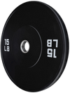 French Fitness Olympic Black Bumper Plate 15 lbs - Blank (New)