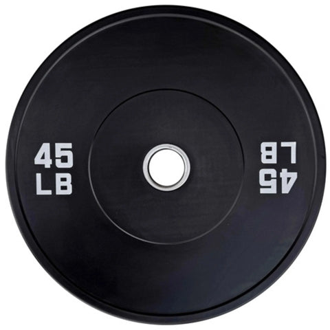 French Fitness Olympic Black Bumper Plate Set 190 lbs - Blank (New)