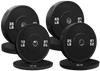 French Fitness Olympic Black Bumper Plate Set 230 lbs - Blank (New)