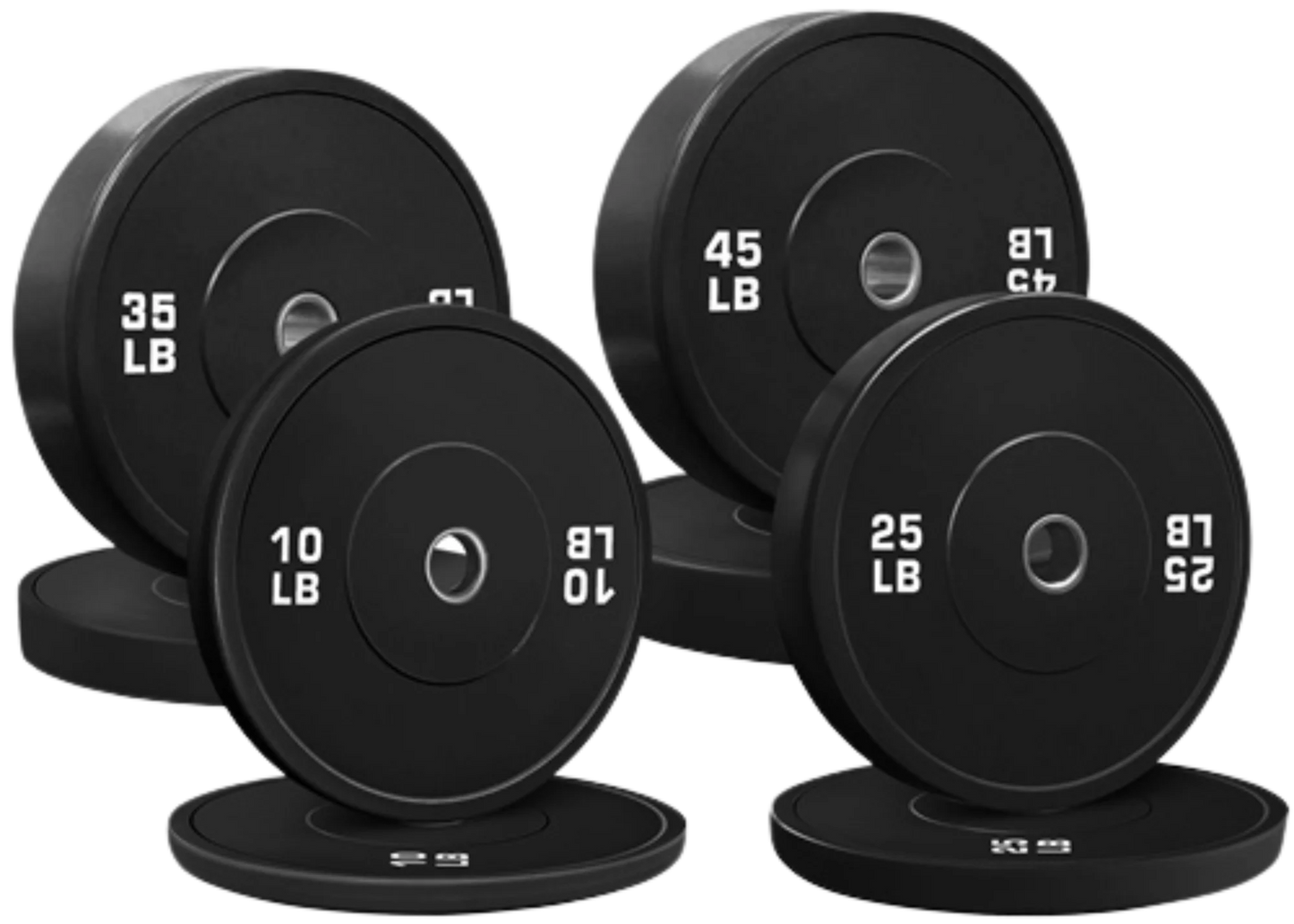 French Fitness Olympic Black Bumper Plate Set 230 lbs - Blank (New)