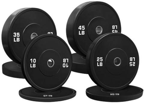 French Fitness Olympic Black Bumper Plate Set 230 lbs - Blank (New)