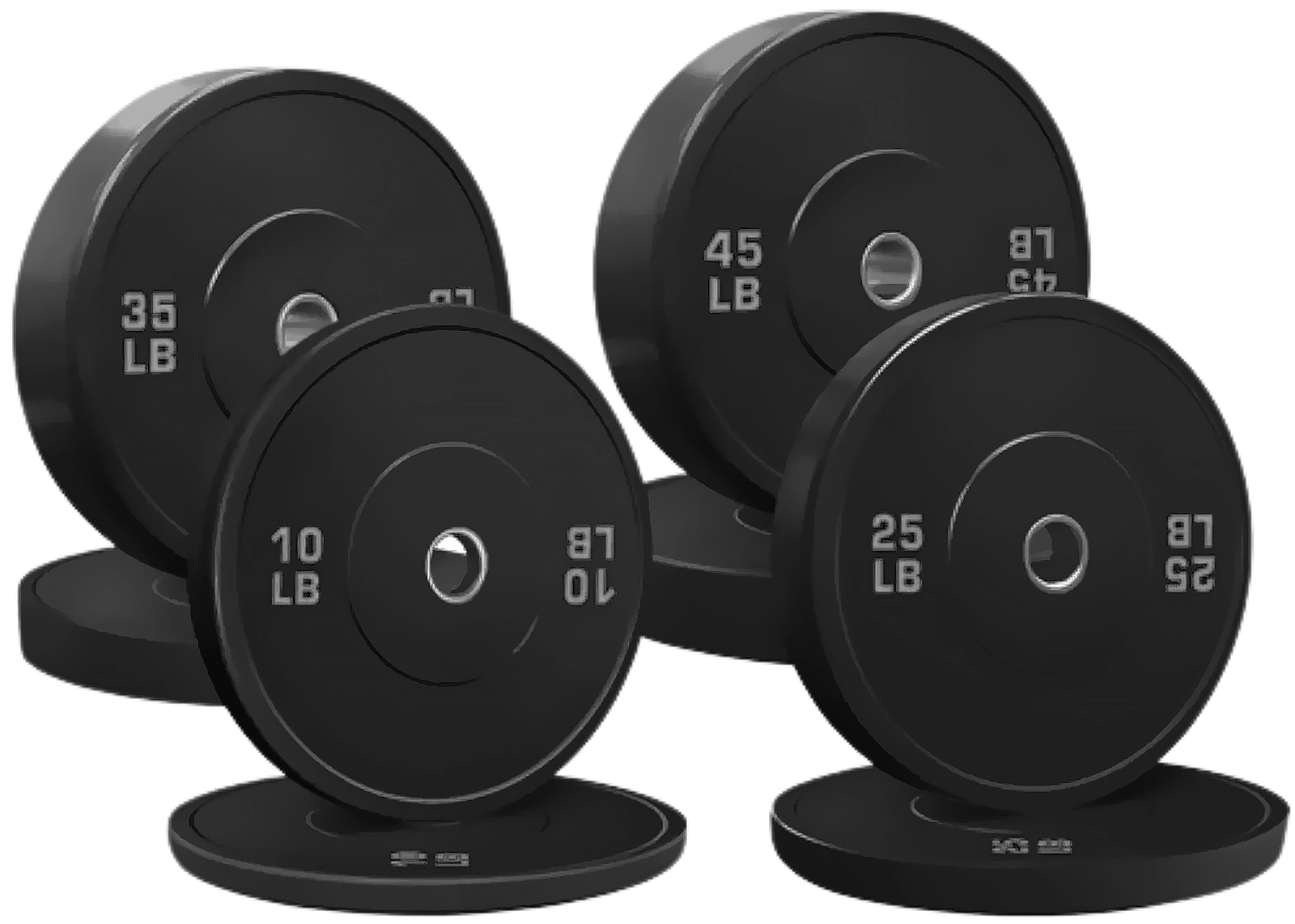 French Fitness Olympic Black Bumper Plate Set 230 lbs - Blank (New)