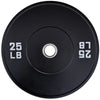 French Fitness Olympic Black Bumper Plate 25 lbs - Blank (New)