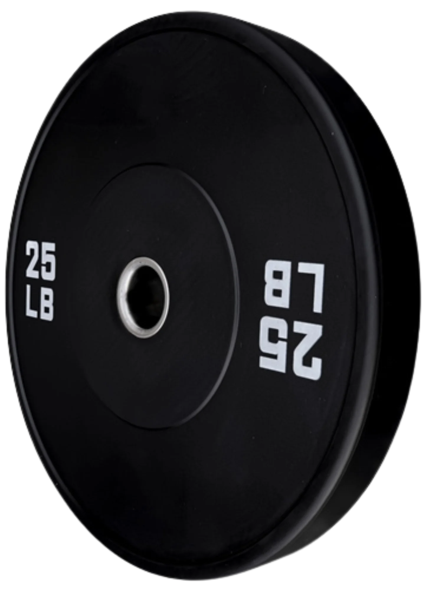 French Fitness Olympic Black Bumper Plate 25 lbs - Blank (New)