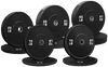 French Fitness Olympic Black Bumper Plate Set 260 lbs - Blank (New)