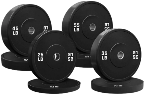 French Fitness Olympic Black Bumper Plate Set 320 lbs - Blank (New)
