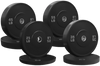 French Fitness Olympic Black Bumper Plate Set 320 lbs - Blank (New)