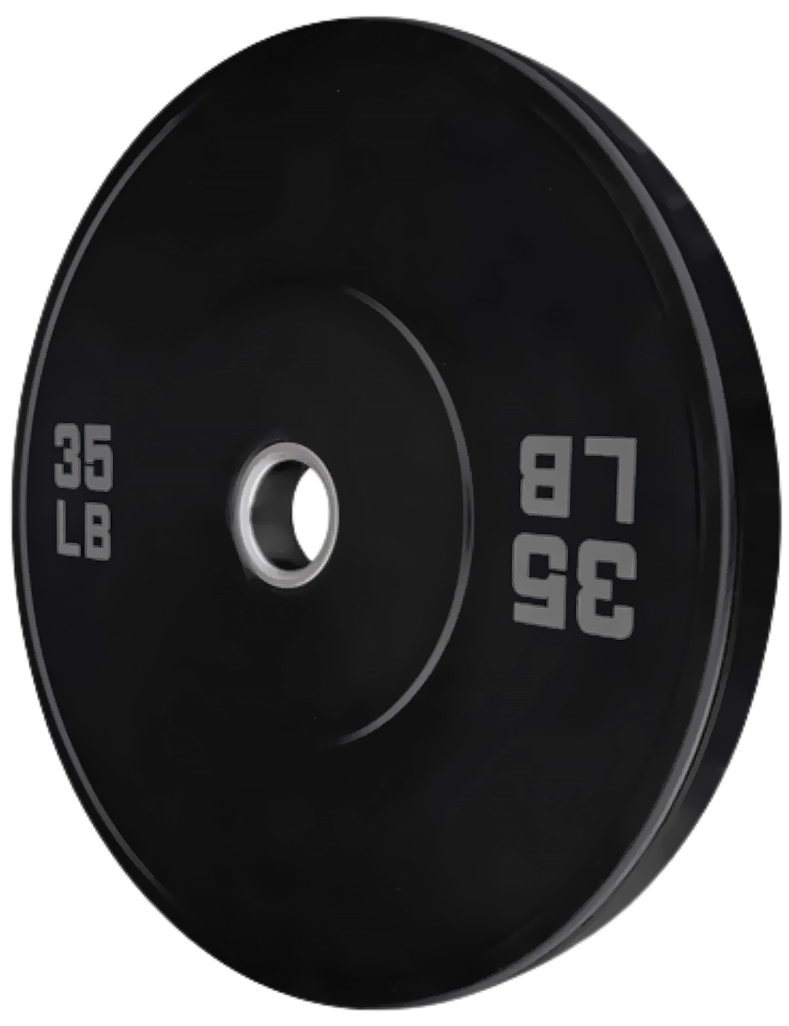 French Fitness Olympic Black Bumper Plate 35 lbs - Blank (New)