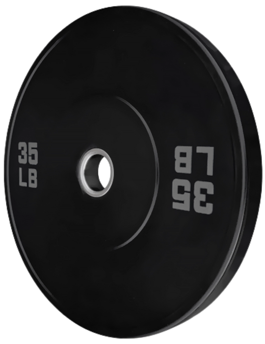 French Fitness Olympic Black Bumper Plate 35 lbs - Blank (New)
