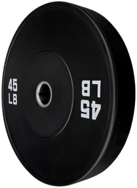 French Fitness Olympic Black Bumper Plate 45 lbs - Blank (New)