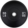 French Fitness Olympic Black Bumper Plate 55 lbs - Blank (New)