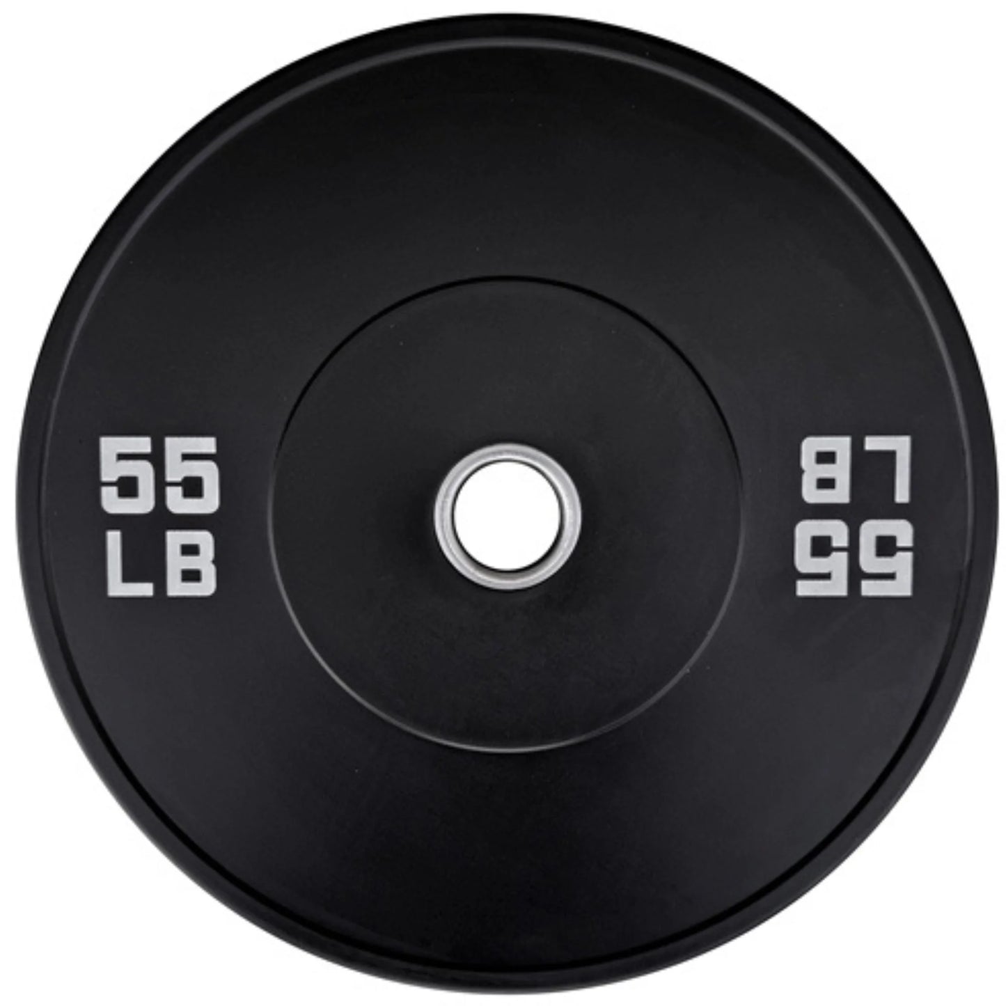 French Fitness Olympic Black Bumper Plate 55 lbs - Blank (New)