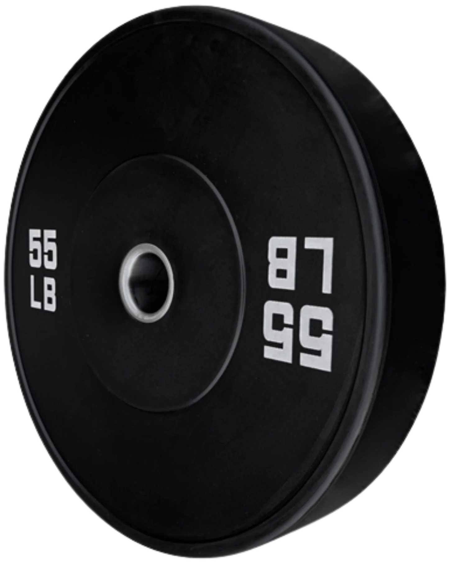 French Fitness Olympic Black Bumper Plate 55 lbs - Blank (New)