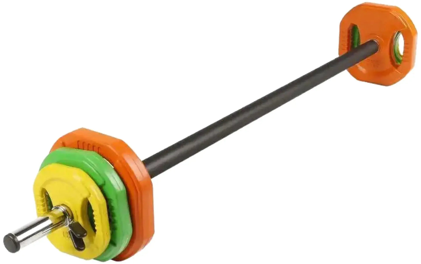French Fitness - Aerobic Barbell & Weight Plate Set of 1  (New) - Angled View