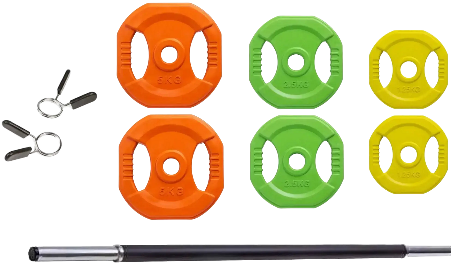 French Fitness - Aerobic Barbell & Weight Plate Set of 1  (New) - Font View