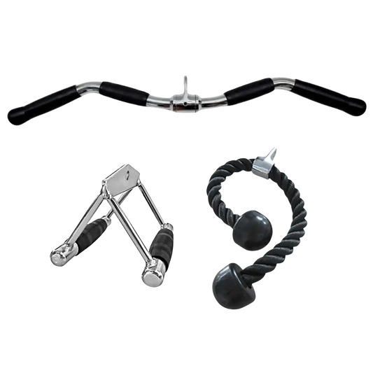 French Fitness cable attachment essentials bundle 3 piece front view