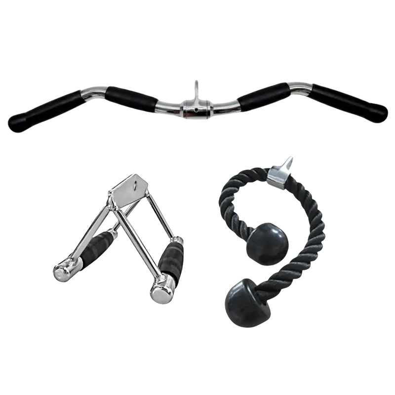 French Fitness cable attachment essentials bundle 3 piece front view