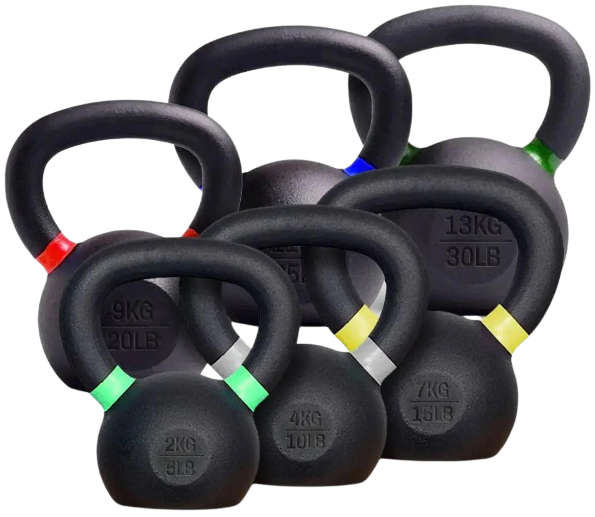 French Fitness Cast Iron Kettlebell Set 5-30 lbs (New)