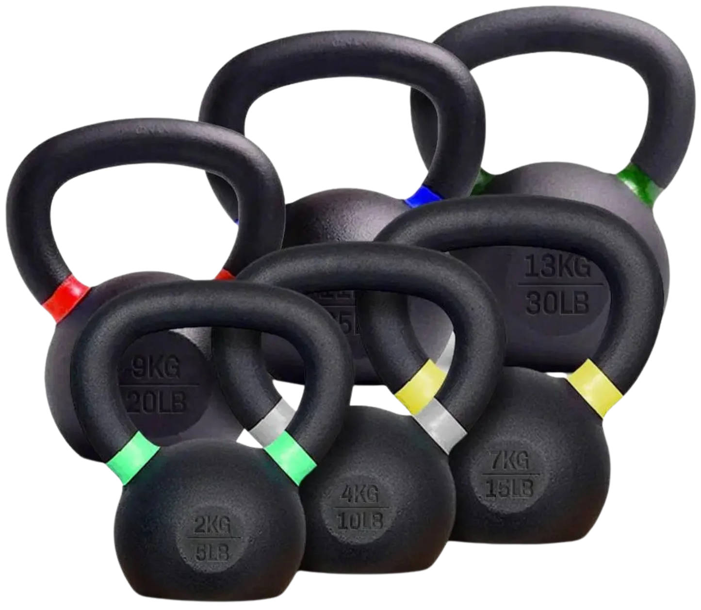 French Fitness Cast Iron Kettlebell Set 5-30 lbs (New) Image