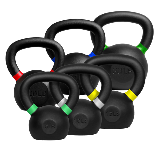 French Fitness Cast Iron Kettlebell Set 5-30 lbs (New)