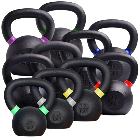 French Fitness Cast Iron Kettlebell Set 5-50 lbs (New)