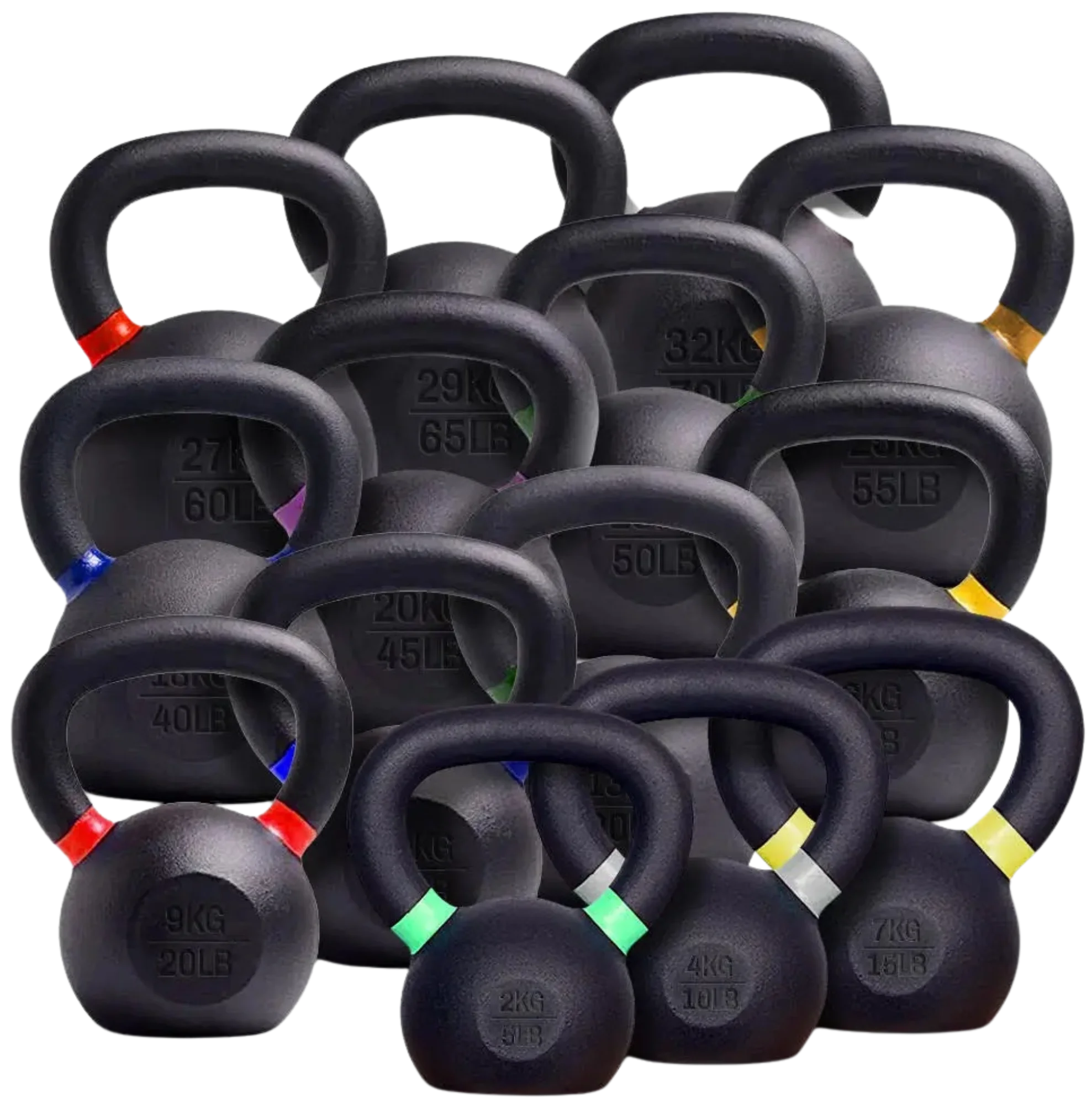 French Fitness Cast Iron Kettlebell Set 5-70 lbs (New)