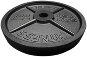 French Fitness - Cast Iron Olympic Weight Plate V1 100 lbs (New) - Front View