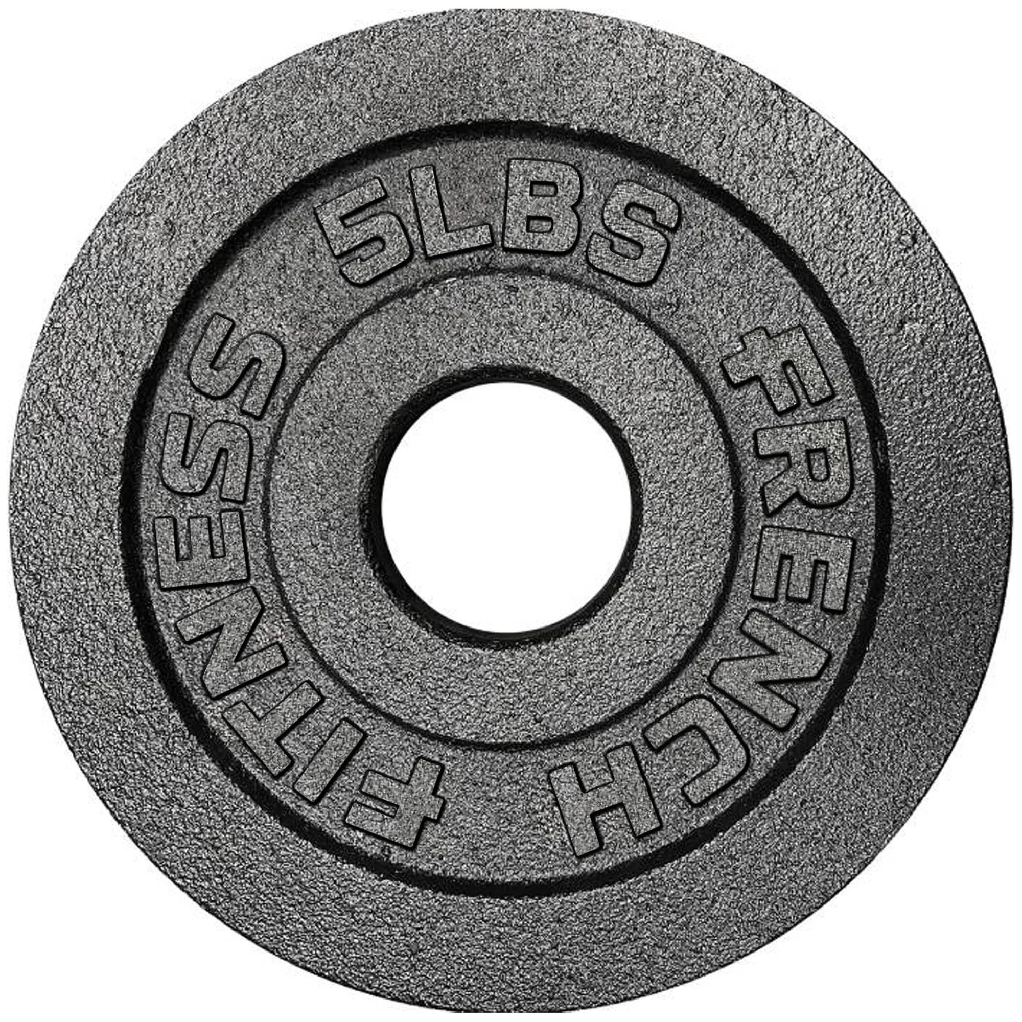 French Fitness Cast Iron Olympic Weight Plate V1 Set w/7 ft Olympic Bar 235 lbs (New)
