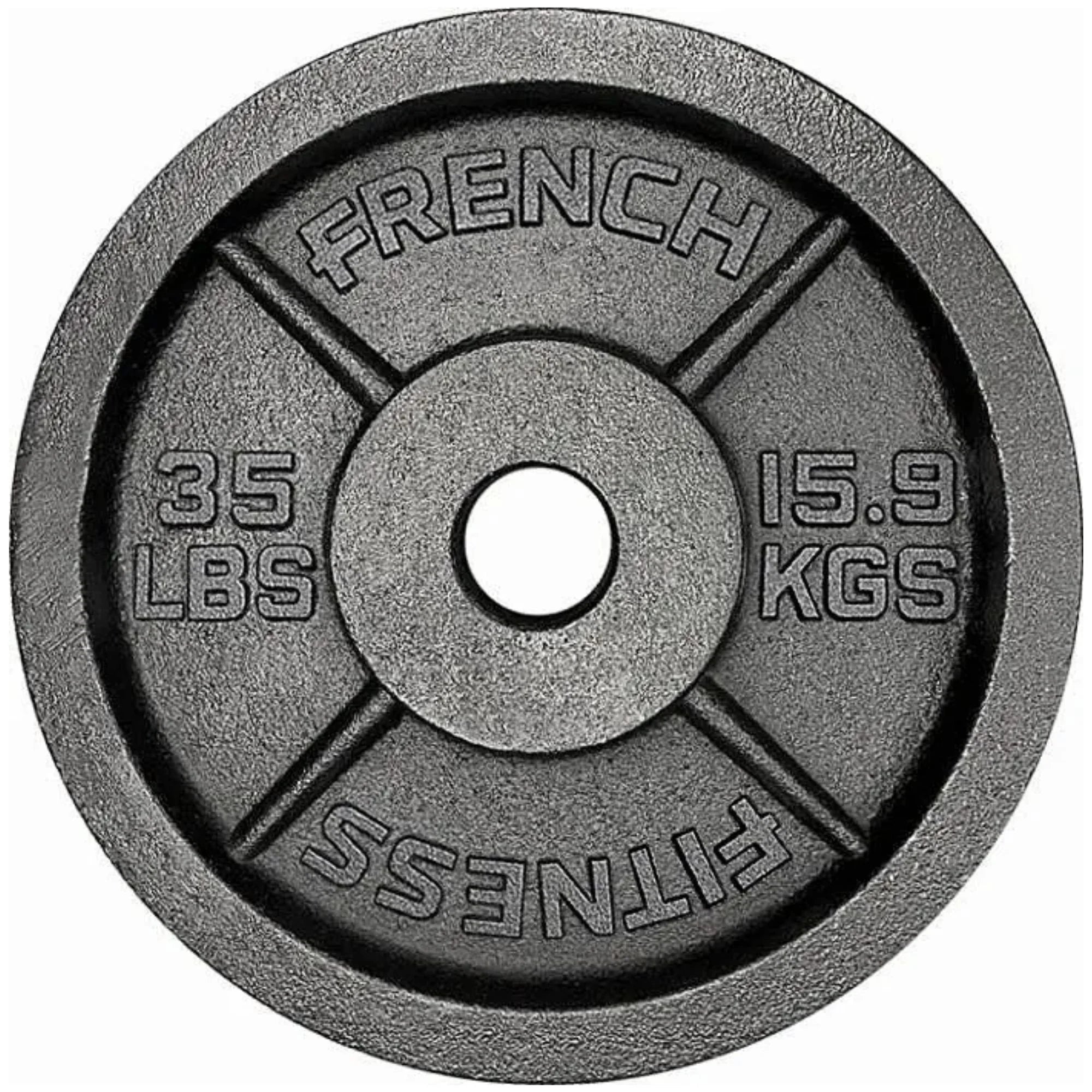 French Fitness Cast Iron Olympic Weight Plate V1 35 lbs (New)