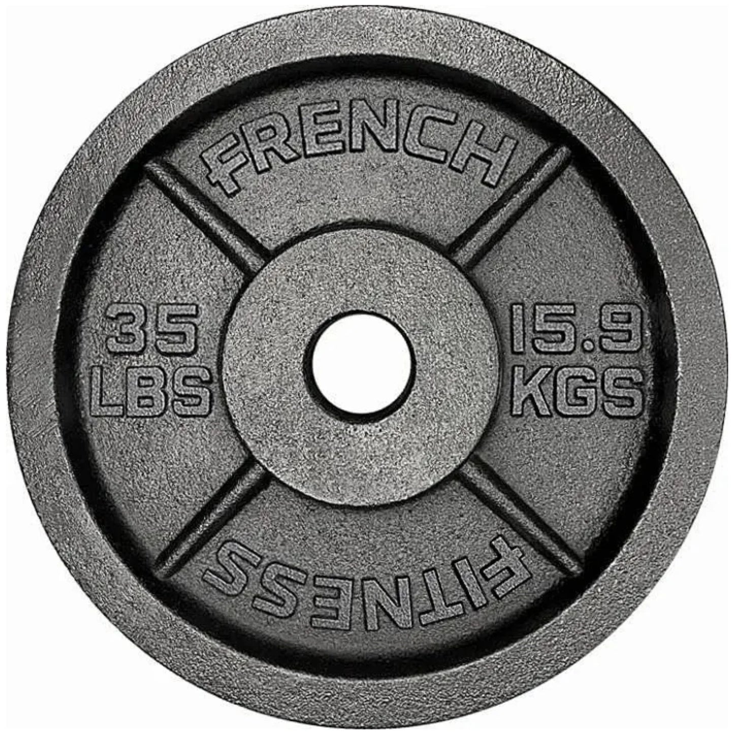French Fitness Cast Iron Olympic Weight Plate V1 35 lbs (New)