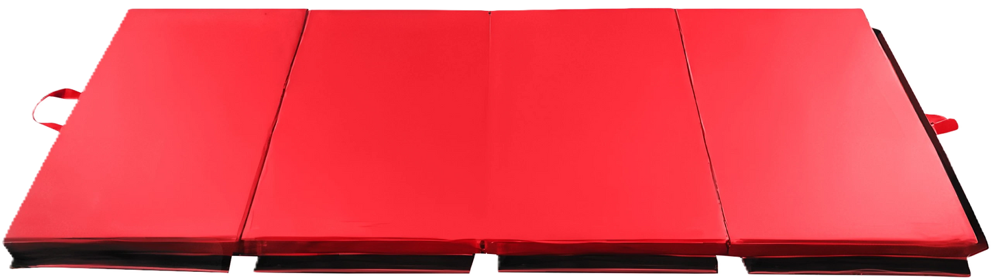 French Fitness 8' x 4' x 2" Crash Mats - 3-Fold 4-Section Folding Gymnastics Mat (New)