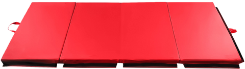 French Fitness 8' x 4' x 2" Crash Mats - 3-Fold 4-Section Folding Gymnastics Mat (New)