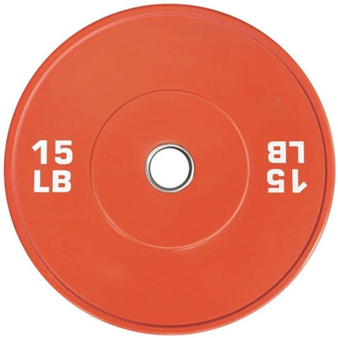 French Fitness Olympic Colored Bumper Plate 15 lbs - Blank (New)