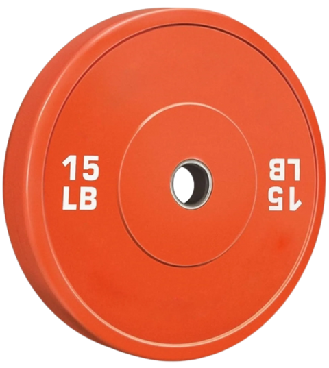 French Fitness Olympic Colored Bumper Plate 15 lbs - Blank (New)