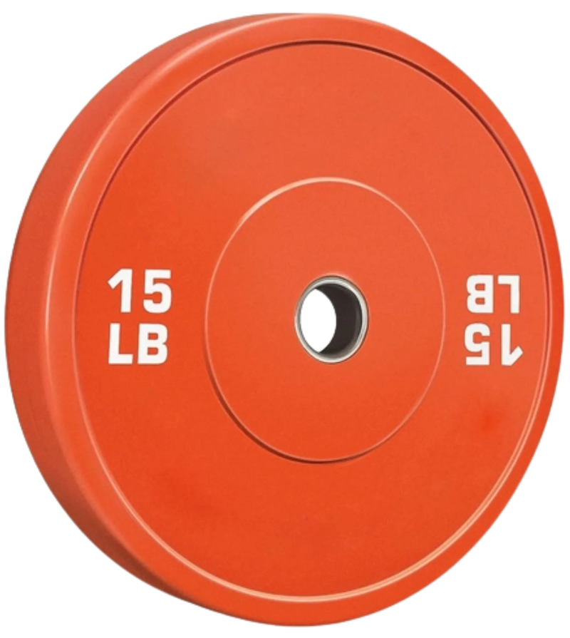 French Fitness Olympic Colored Bumper Plate 15 lbs - Blank (New)