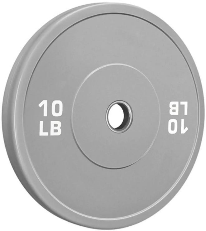 French Fitness Olympic Colored Bumper Plate Set 190 lbs - Blank - Angled View
