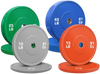 French Fitness Olympic Colored Bumper Plate Set 190 lbs - Blank (New)