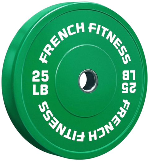 French Fitness Olympic Colored Bumper Plate 25 lbs (New)