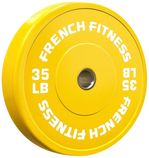French Fitness Olympic Colored Bumper Plate 35 lbs (New)