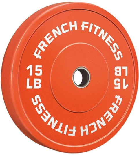 French Fitness Olympic Colored Bumper Plate Set 370 lbs (New)