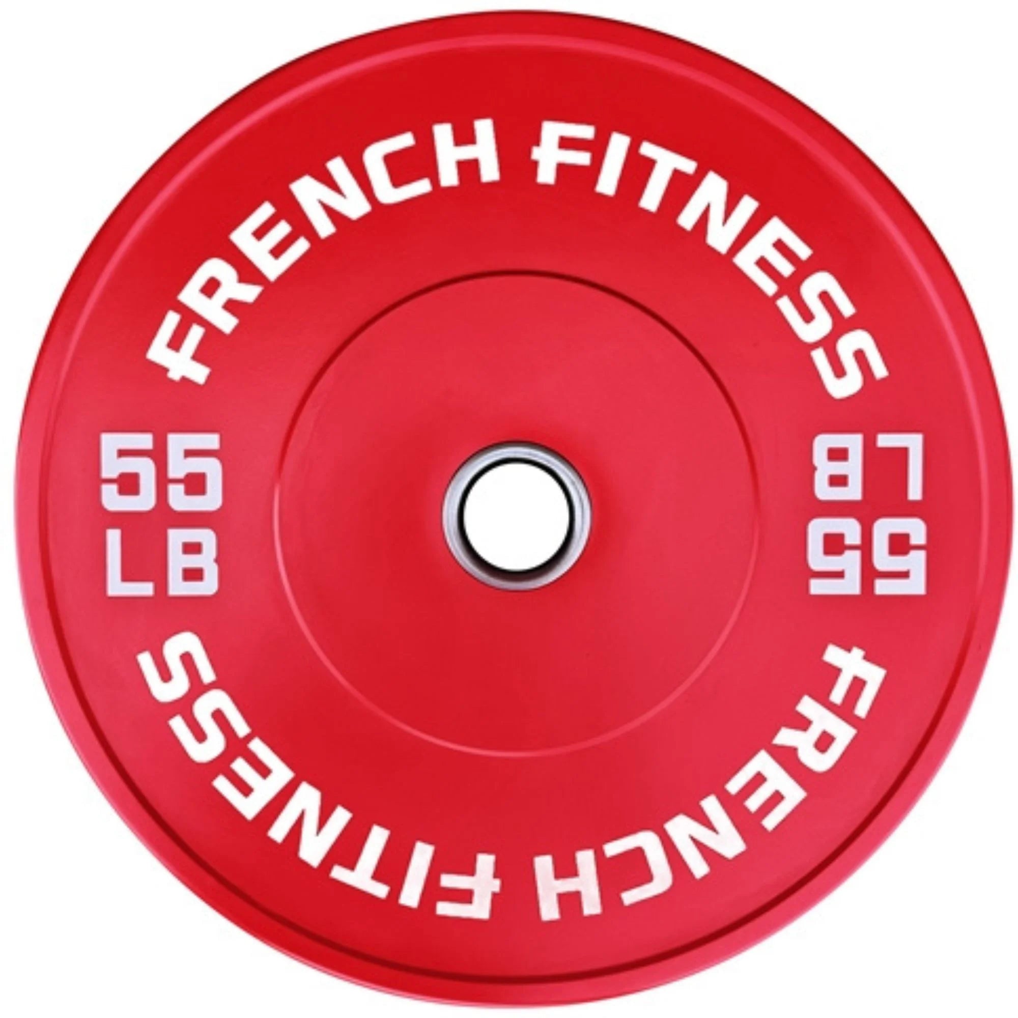 French Fitness Olympic Colored Bumper Plate 55 lbs (New)