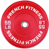 French Fitness Olympic Colored Bumper Plate 55 lbs (New)