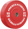French Fitness Olympic Colored Bumper Plate 55 lbs (New)