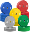 French Fitness Olympic Colored Bumper Plate Set 680 lbs - Blank (New)