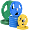 French Fitness Colored Rubber Grip Olympic Plate Set 120 lbs (New)