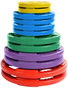 French Fitness Colored Rubber Grip Olympic Plate Set 260 lbs (New)