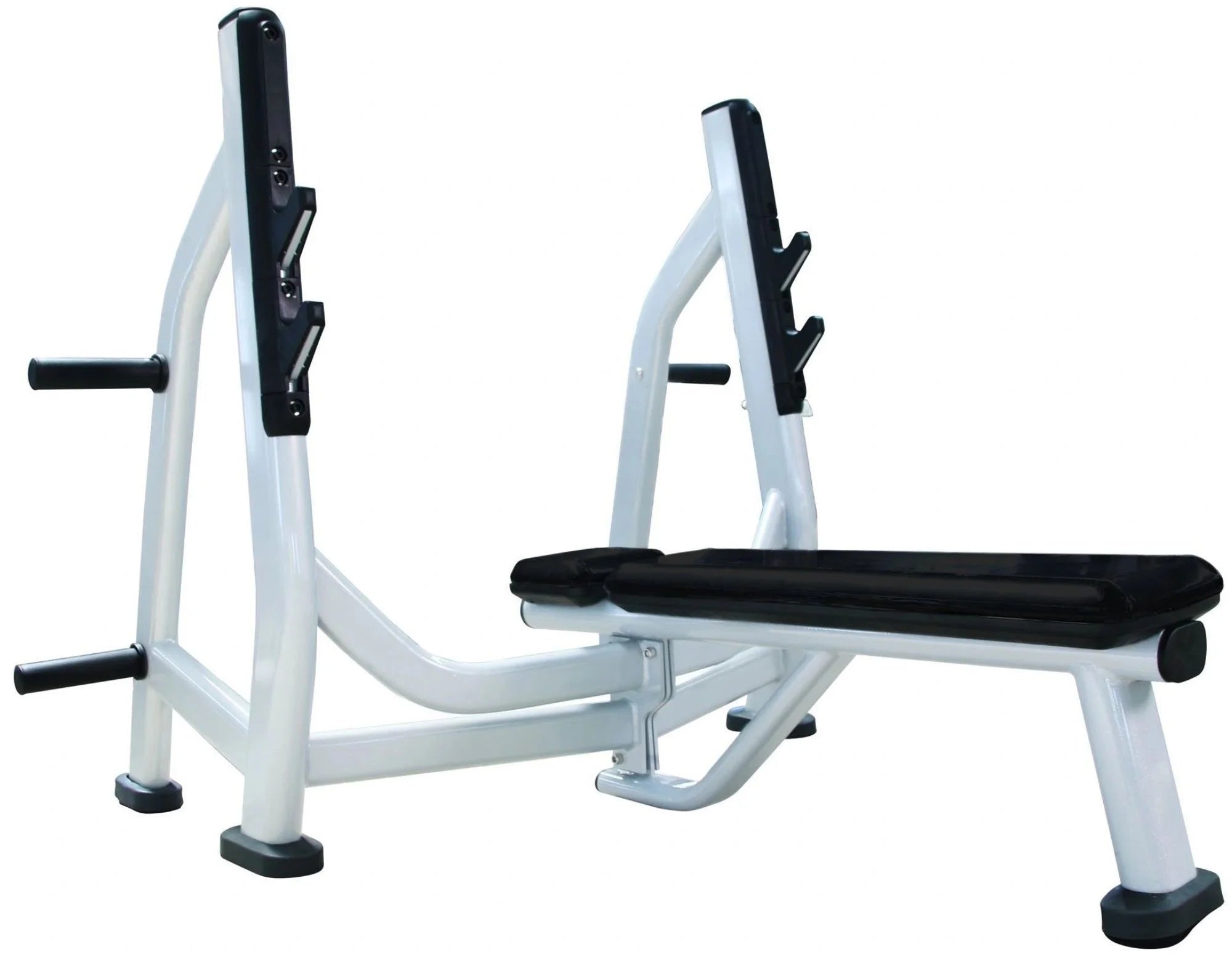 French Fitness Colored Rubber Grip Weight Plate Set w/7 ft Olympic Bar 395 lbs + Bench (New)