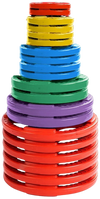 French Fitness Colored Rubber Grip Olympic Plate Set 450 lbs (New)