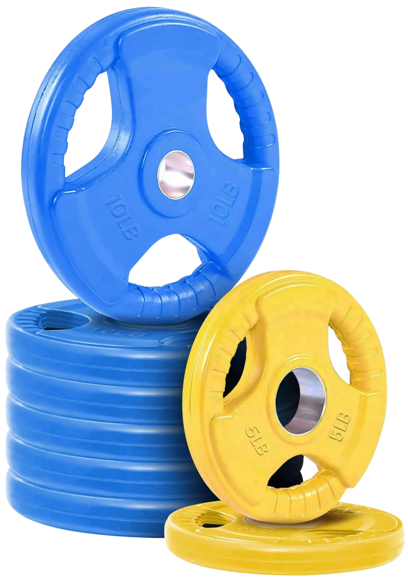 French Fitness Colored Rubber Grip Olympic Plate Set 70 lbs (New)