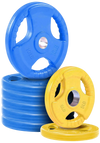 French Fitness Colored Rubber Grip Olympic Plate Set 70 lbs (New)